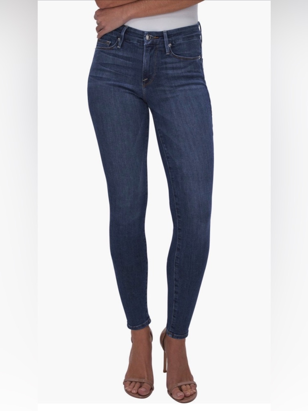 Good American Good Legs Skinny Jeans Blue High Rise Stretch Denim Size 8
